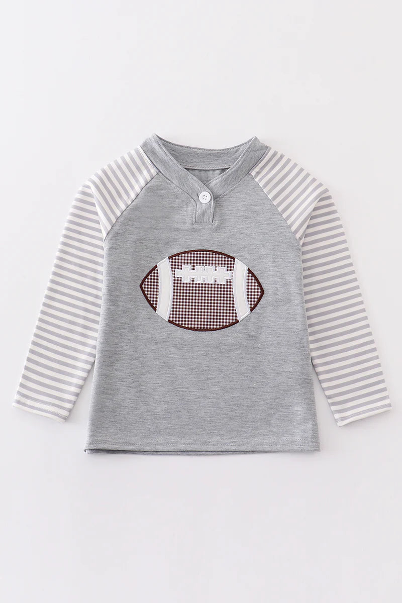 Football Grey Applique Shirt