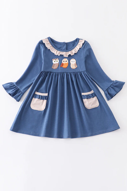 Blue Owl French Knot Dress