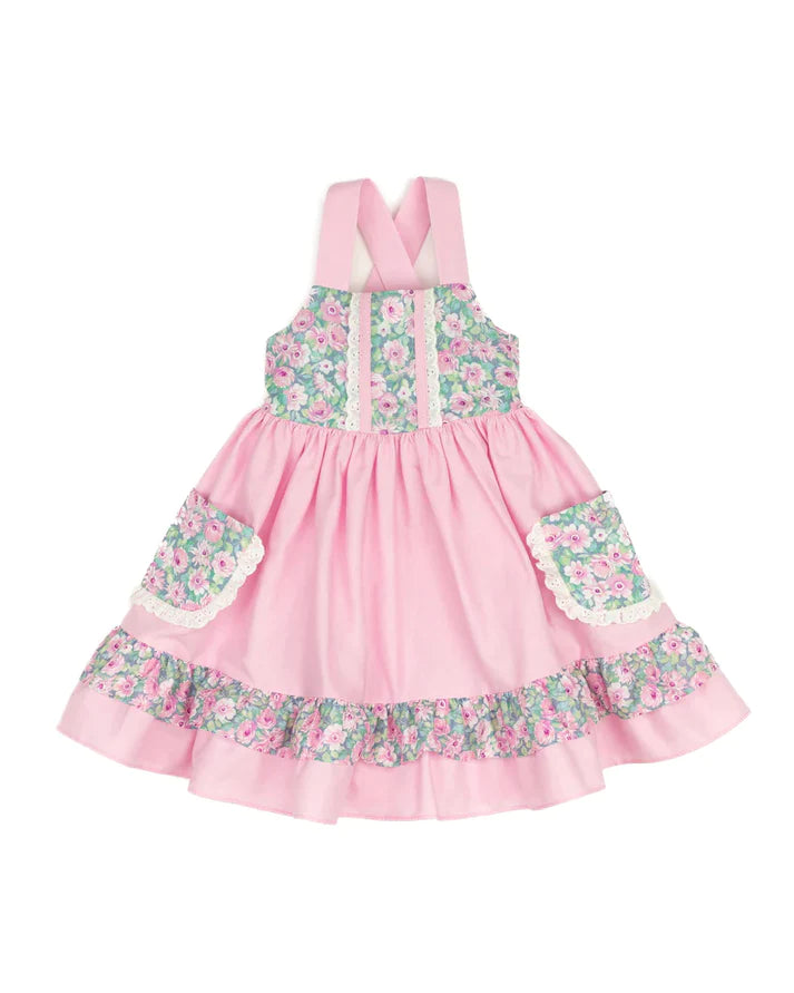 Pink Floral Knee Length Dress