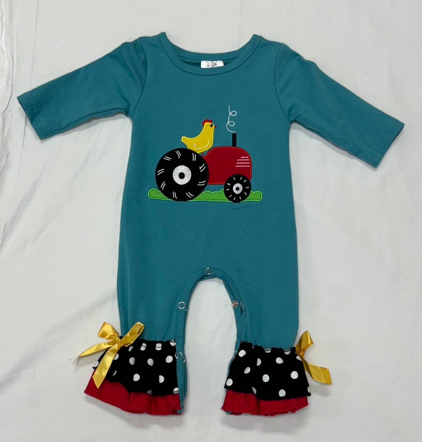 Chicken and Tractor Applique Romper