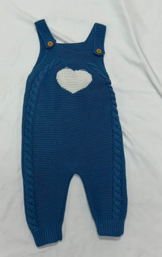 Overall Sweater Suit with Heart Sewn Middle