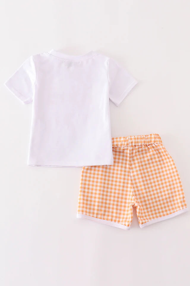 Halloween Embroidered Boy Short Set