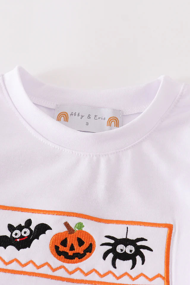 Halloween Embroidered Boy Short Set