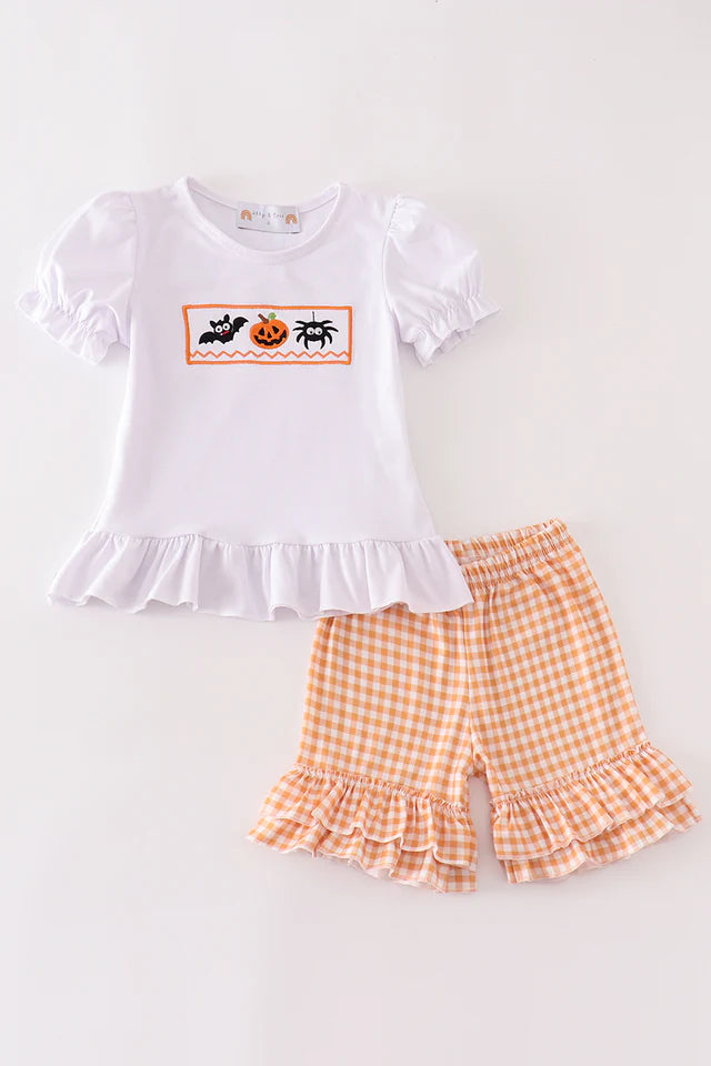 Halloween Embroidered Short Set