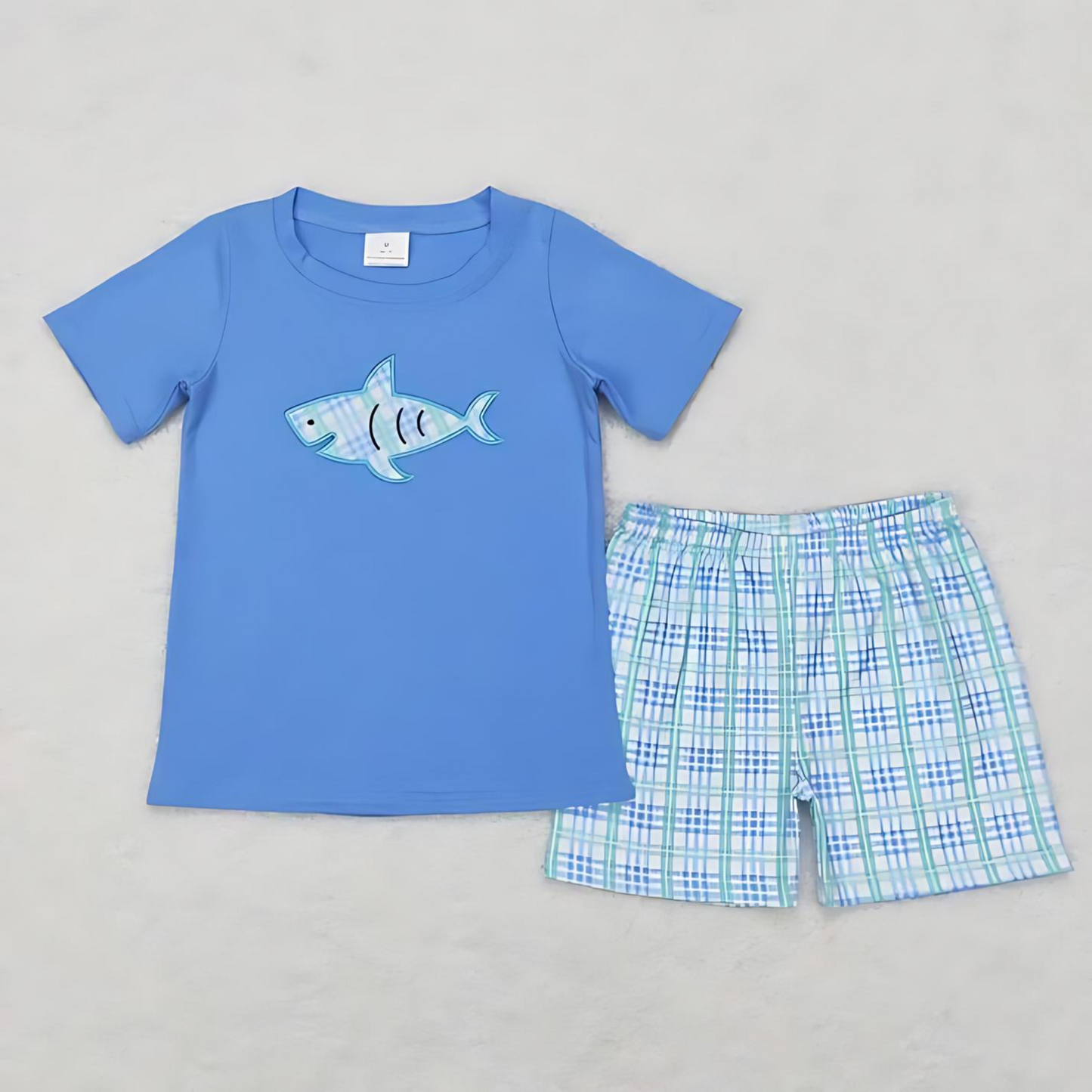 Shark Appliqued Boy Set