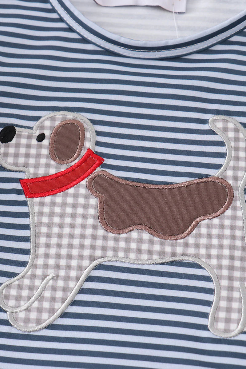 Puppy Girl Blue Bloomer Set