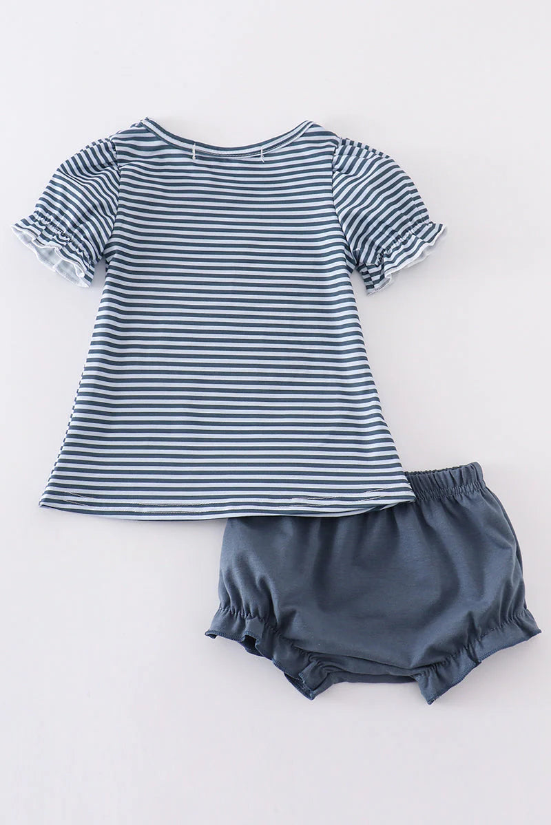Puppy Girl Blue Bloomer Set