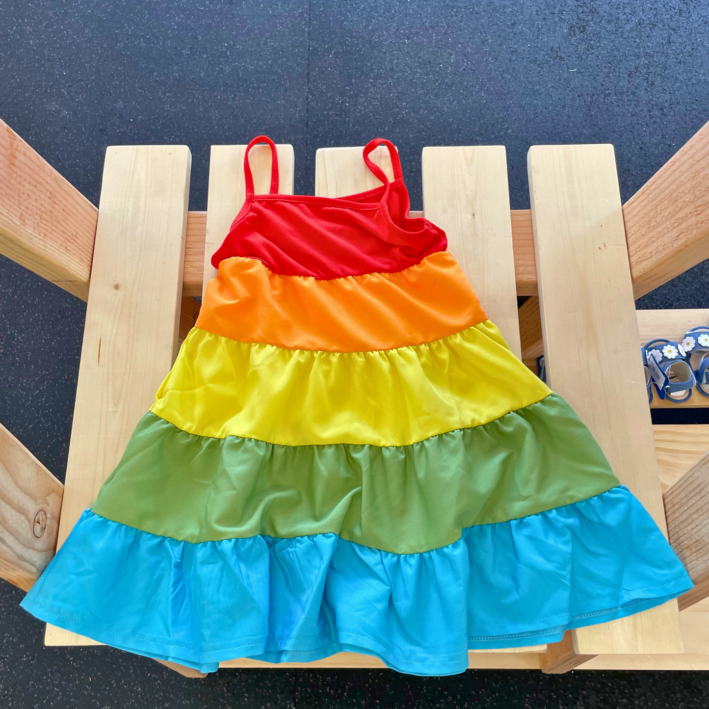 Rainbow Spaghetti Strap Dress