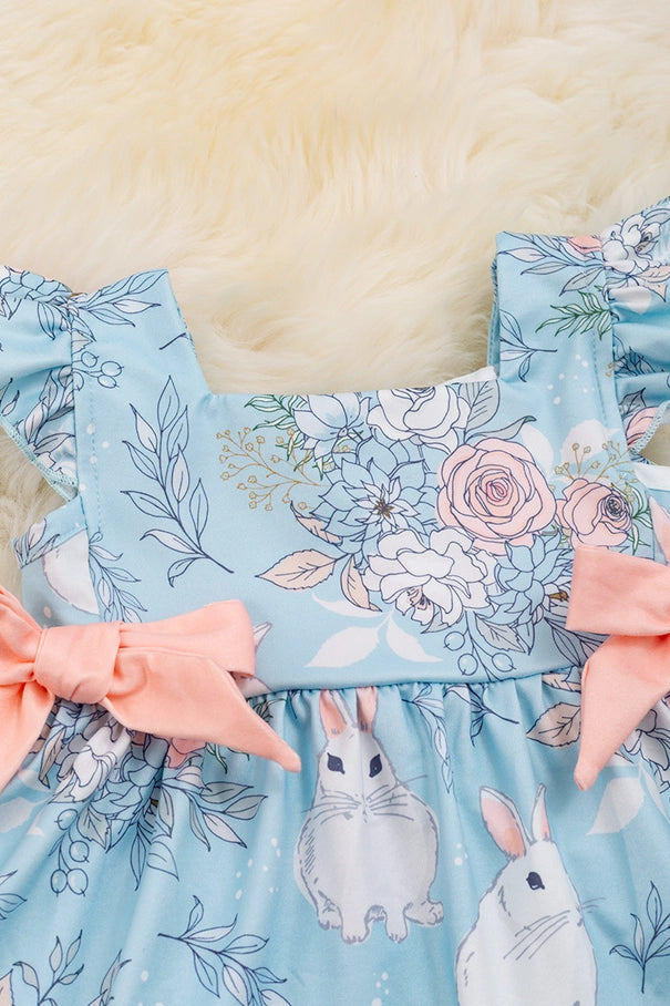 Sky Blue Floral Bunny Set