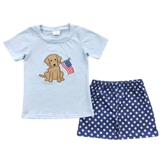 Fourth of July Dog Boy Set