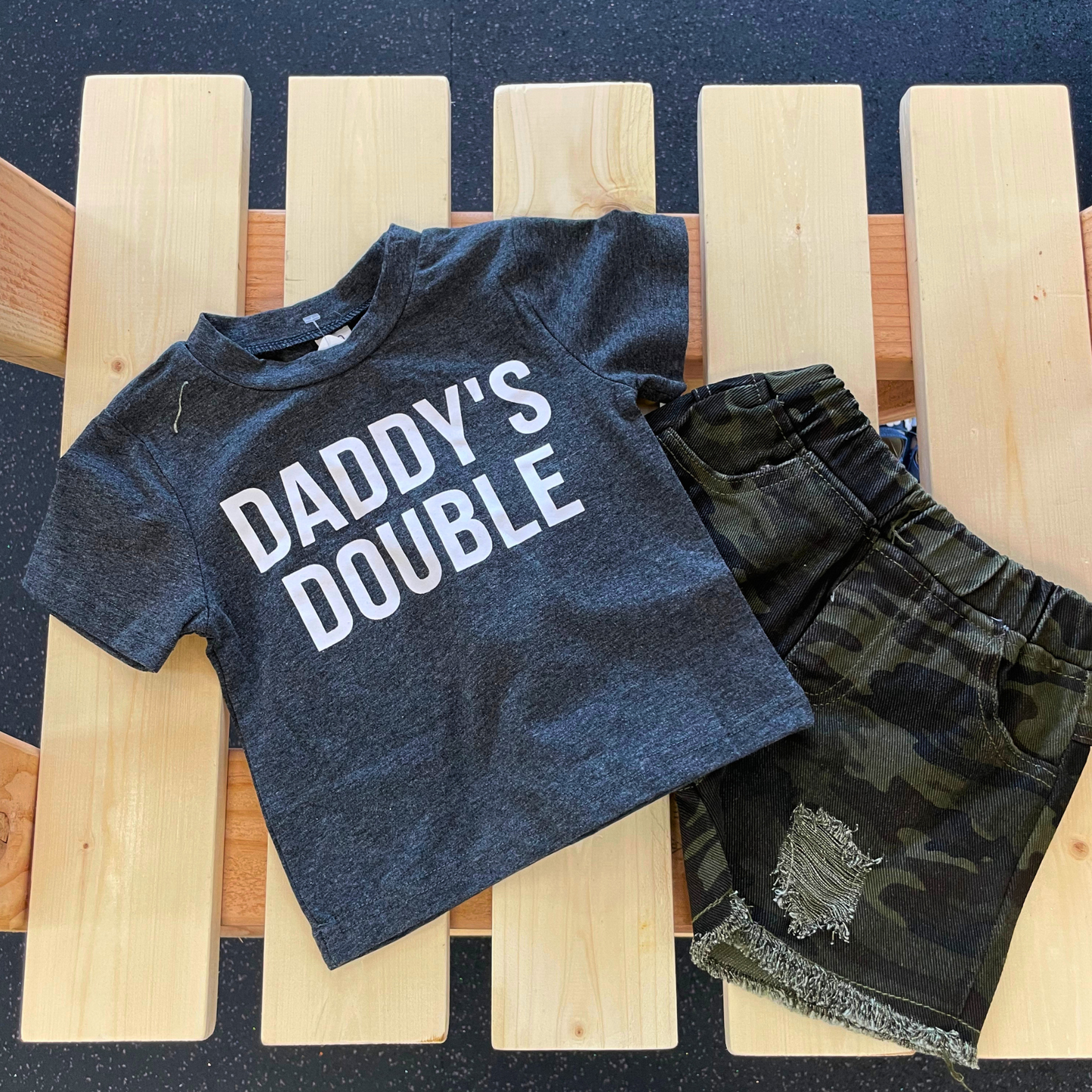 Daddy's Double Shirt and Camo Shorts