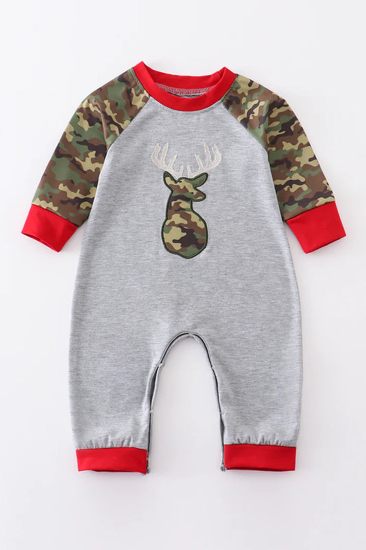 Camouflage Applique Deer Romper