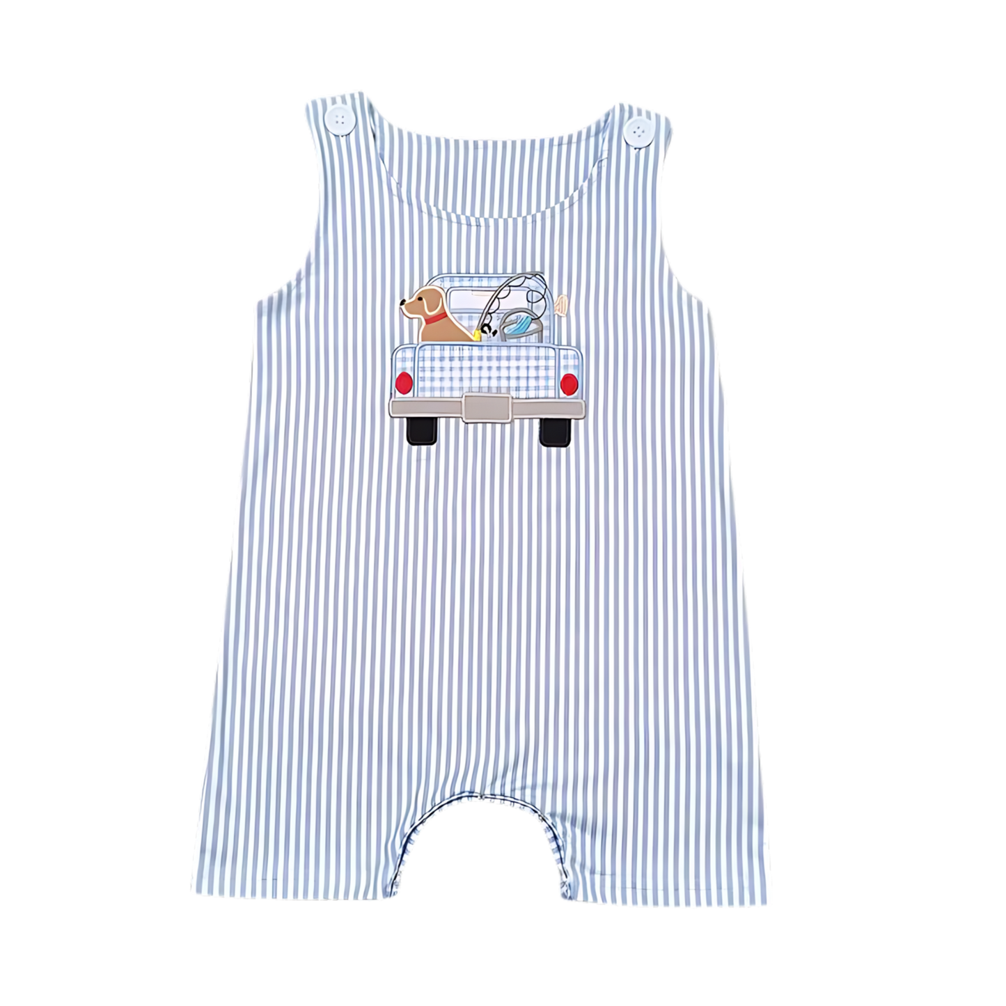 Dog and Truck Fishing Boy Romper