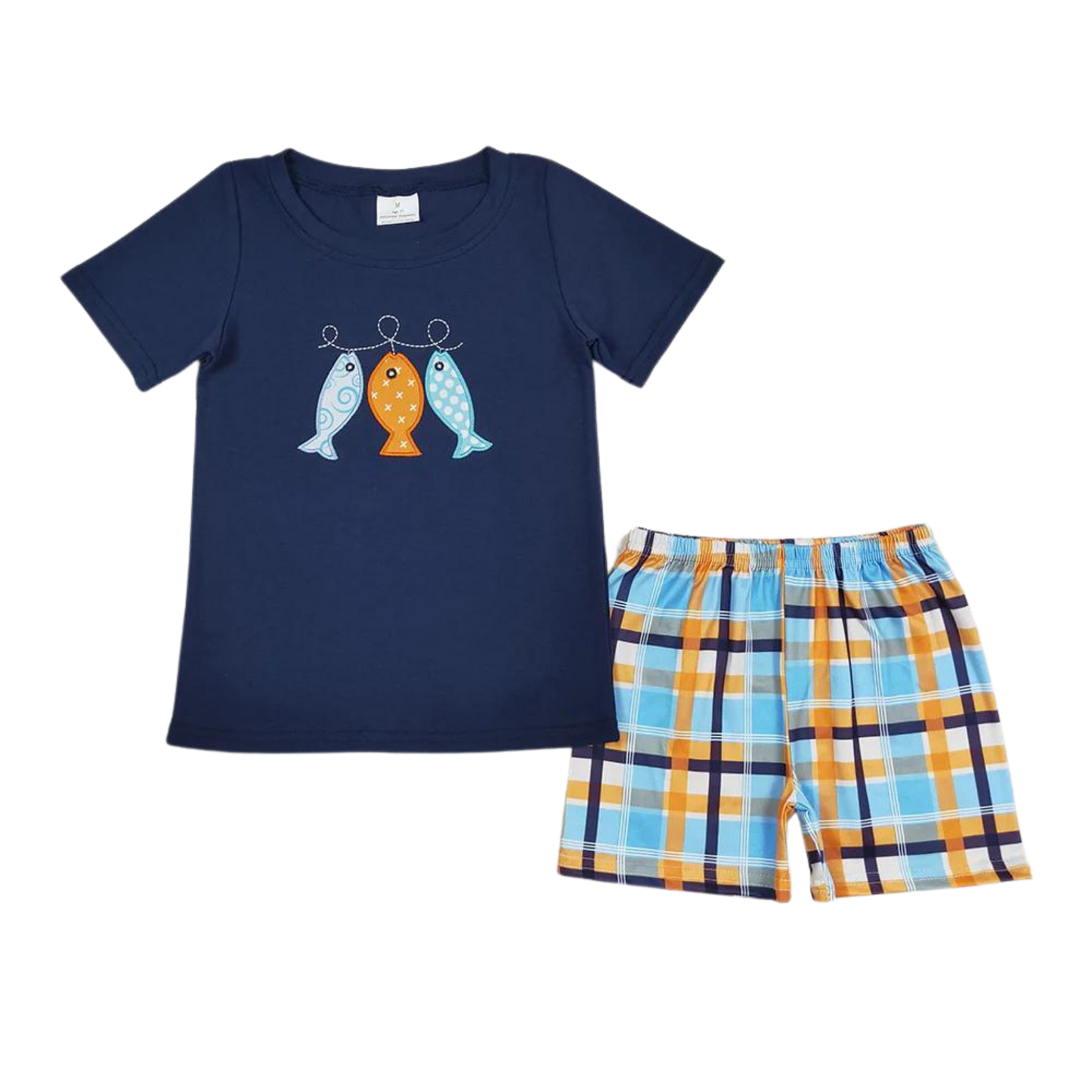 Plaid Fish Boy Set