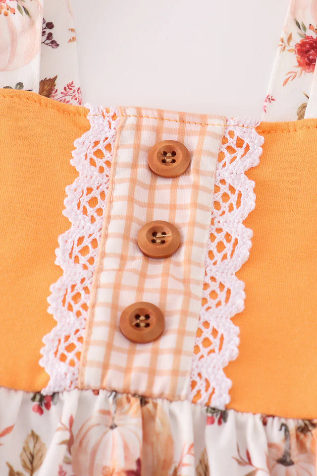 Pumpkin and Leopard Print Dress
