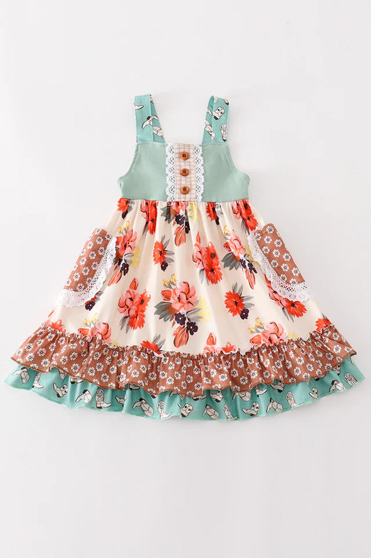 Cowgirl Boots and Floral Dress