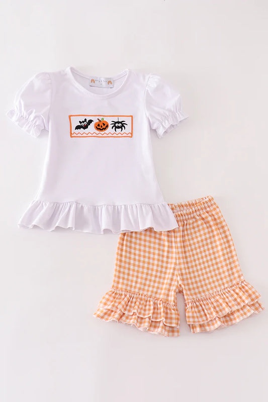 Halloween Embroidered Short Set