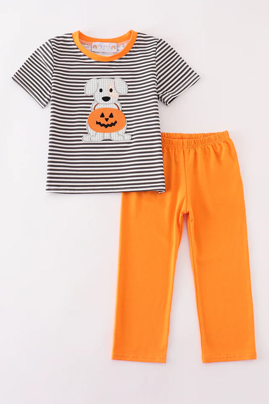 Halloween Puppy Appliqué Boy Set