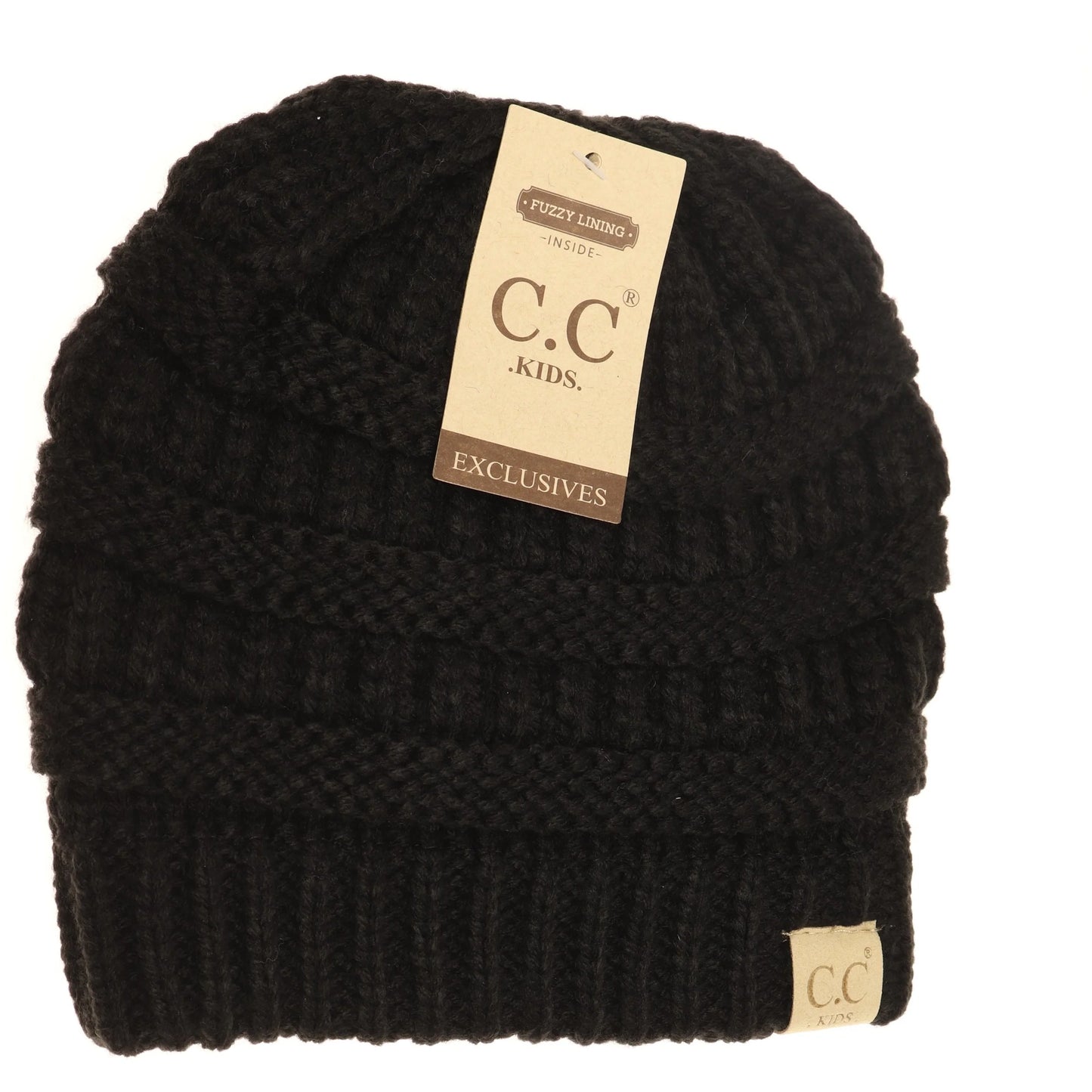 C.C. Solid Fuzzy Lined Beanie