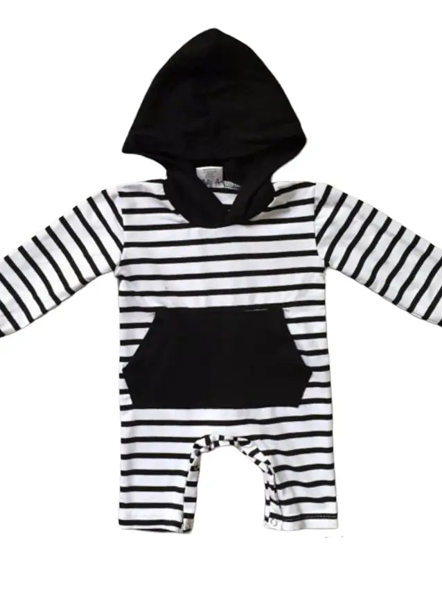 Striped Hoodie Romper